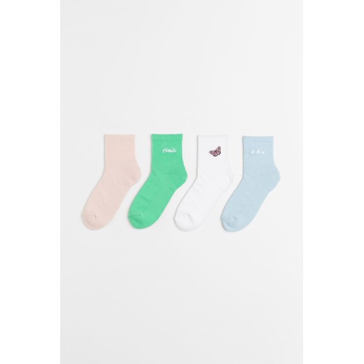 H & M - Skarpety frotte 4-pak - Biały H & M 34;36 H&M