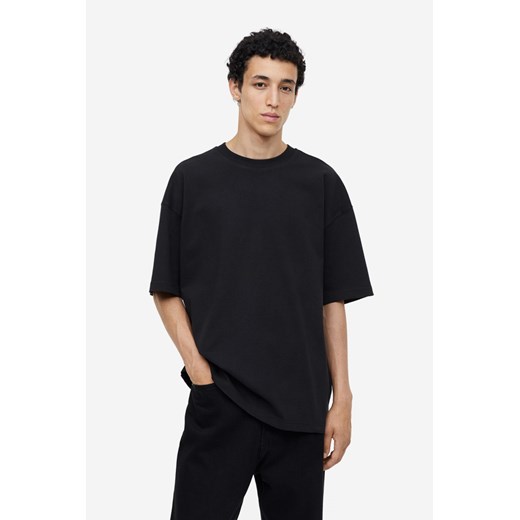 H & M - Bawełniany T-shirt Oversized Fit - Czarny ze sklepu H&M w kategorii T-shirty męskie - zdjęcie 169596139