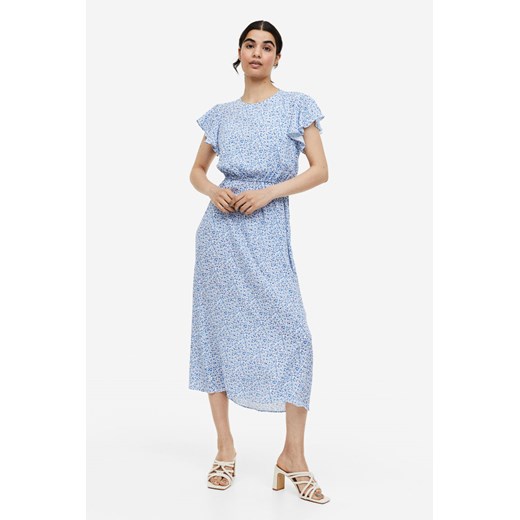 H & M - MAMA Krepowana sukienka dla karmiącej - Niebieski ze sklepu H&M w kategorii Sukienki ciążowe - zdjęcie 169596228