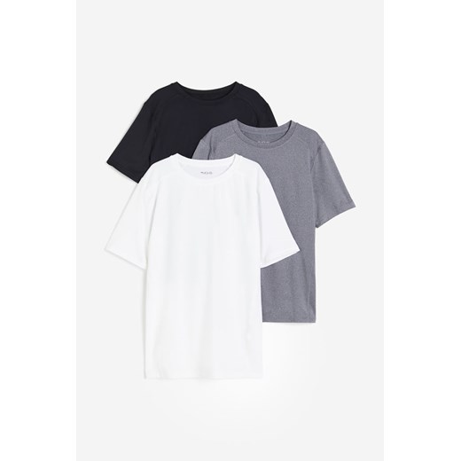 H & M - Top sportowy DryMove 3-pak - Biały ze sklepu H&M w kategorii T-shirty chłopięce - zdjęcie 169596295