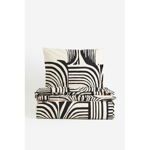 H & M - Komplet bawełnianej pościeli pojedynczej - Czarny ze sklepu H&M w kategorii Pościele - zdjęcie 169596715
