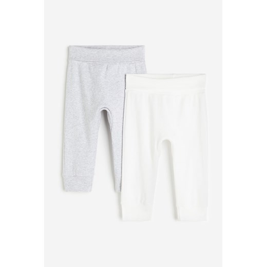H & M - Bawełniane spodnie 2-pak - Szary ze sklepu H&M w kategorii Odzież dla niemowląt - zdjęcie 169596768