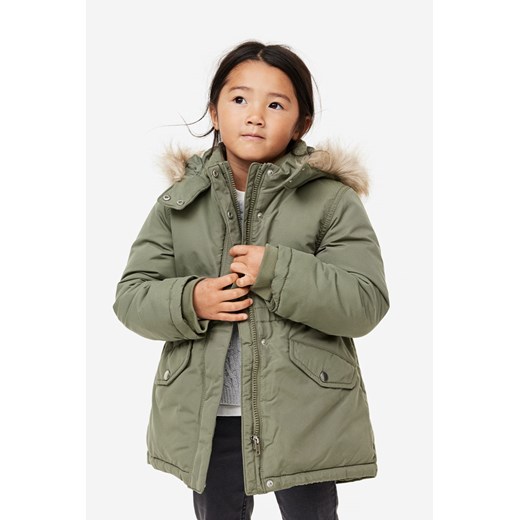 H & M - Watowana parka - Zielony H & M 92 (1½-2Y) H&M