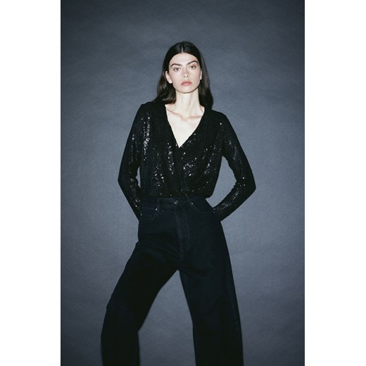 H & M - Body z cekinami - Czarny ze sklepu H&M w kategorii Bluzki damskie - zdjęcie 169597235