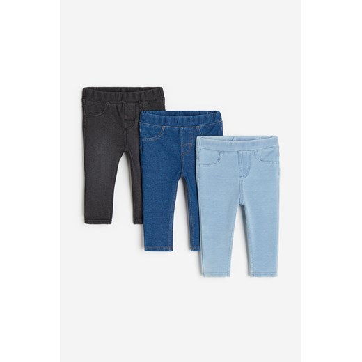H & M - Jegginsy 3-pak - Niebieski ze sklepu H&M w kategorii Spodnie i półśpiochy - zdjęcie 169597325