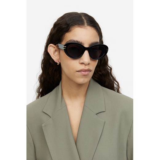 H & M - Okrągłe okulary przeciwsłoneczne - Czarny H & M One Size H&M