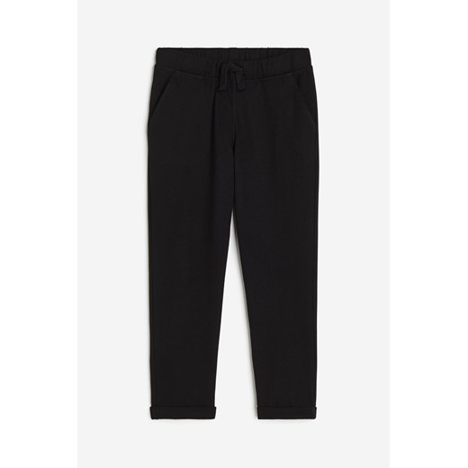 H & M - Joggersy z bawełnianego dżerseju - Czarny ze sklepu H&M w kategorii Spodnie chłopięce - zdjęcie 169597349