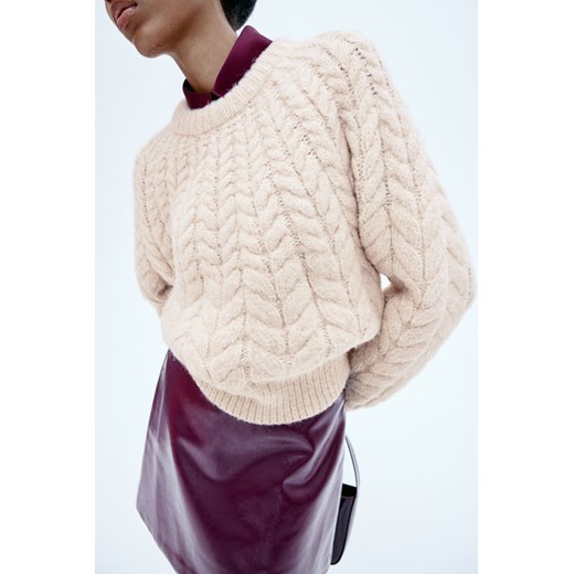 H & M - Sweter w warkoczowy splot - Różowy H & M M H&M