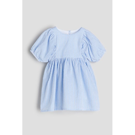 H & M - Sukienka z bawełnianej kory - Niebieski H & M 68 (4-6M) H&M