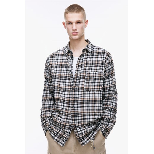 H & M - Flanelowa koszula Loose Fit - Czarny ze sklepu H&M w kategorii Koszule męskie - zdjęcie 169597769