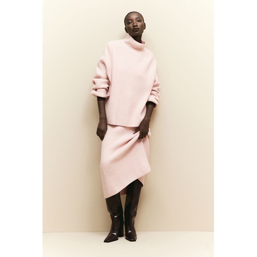 H & M - Spódnica z dzianiny w prążki - Różowy ze sklepu H&M w kategorii Spódnice - zdjęcie 169597916