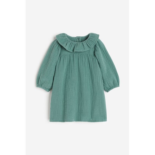 H & M - Bawełniana sukienka - Zielony ze sklepu H&M w kategorii Sukienki dziewczęce - zdjęcie 169597925
