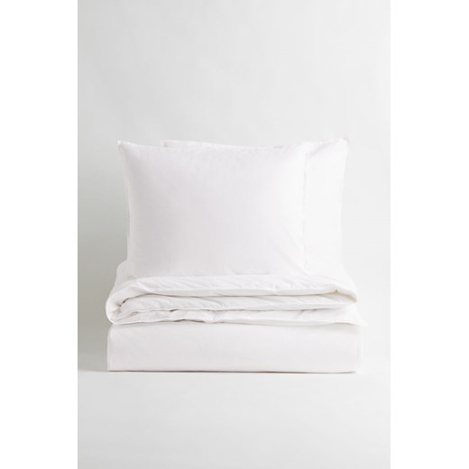 H & M - Komplet podwójnej pościeli bawełnianej - Biały ze sklepu H&M w kategorii Pościele - zdjęcie 169598008
