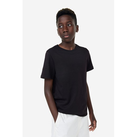 H & M - Bawełniany T-shirt - Czarny ze sklepu H&M w kategorii T-shirty chłopięce - zdjęcie 169598029