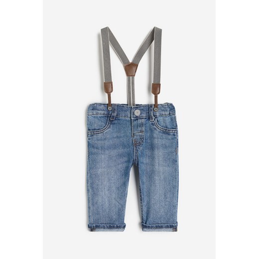 H & M - Dżinsy z szelkami - Niebieski ze sklepu H&M w kategorii Spodnie i półśpiochy - zdjęcie 169598076