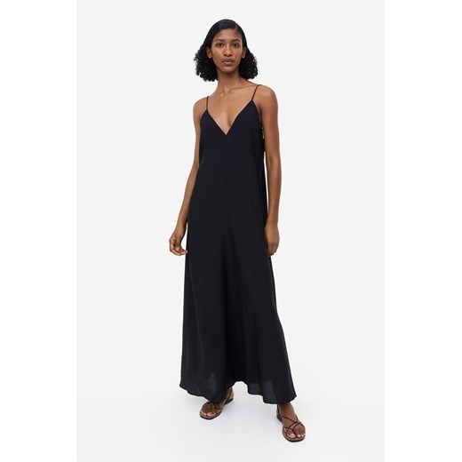 H & M - Trapezowa sukienka z domieszką modalu - Czarny H & M L H&M