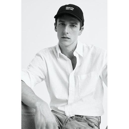 H & M - Koszula z lnem Relaxed Fit - Biały ze sklepu H&M w kategorii Koszule męskie - zdjęcie 169598327