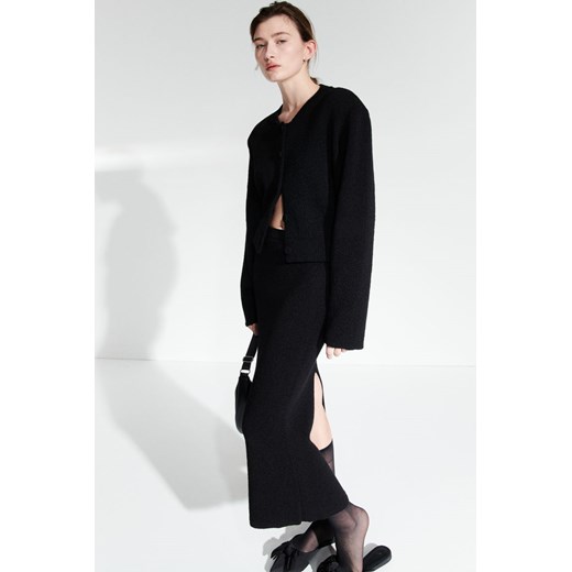 H & M - Dzianinowa spódnica ołówkowa - Czarny H & M S H&M
