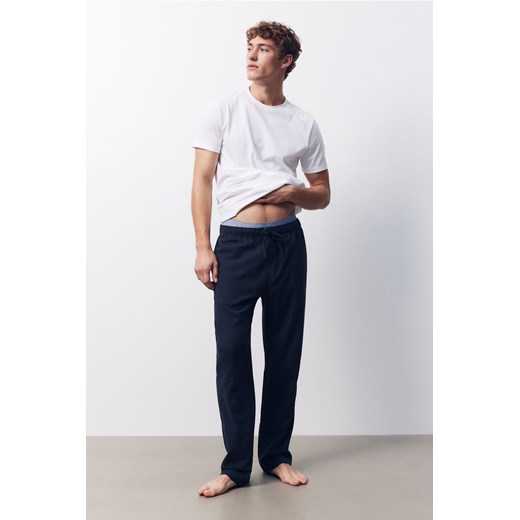 H & M - Spodnie piżamowe Regular Fit 2-pak - Niebieski ze sklepu H&M w kategorii Piżamy męskie - zdjęcie 169598449