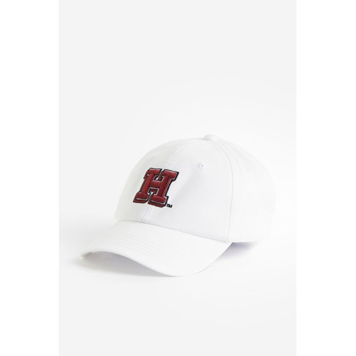 H & M - Bawełniana czapka z daszkiem i aplikacją - Biały ze sklepu H&M w kategorii Czapki z daszkiem damskie - zdjęcie 169598488