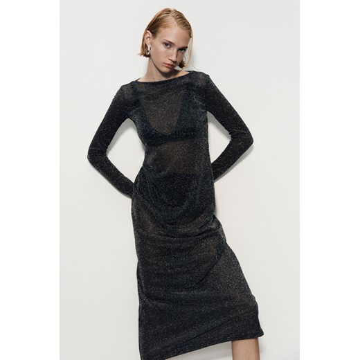 H & M - Sukienka z brokatowej siateczki - Czarny H & M M H&M
