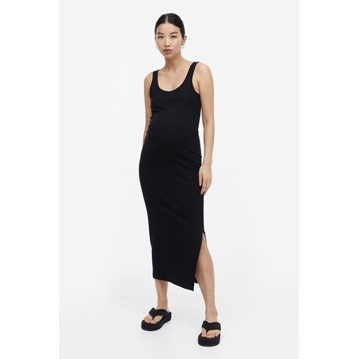 H & M - MAMA Prążkowana sukienka bez rękawów - Czarny H & M XXL H&M