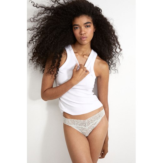 H & M - Koronkowe figi thong - Zielony H & M S H&M