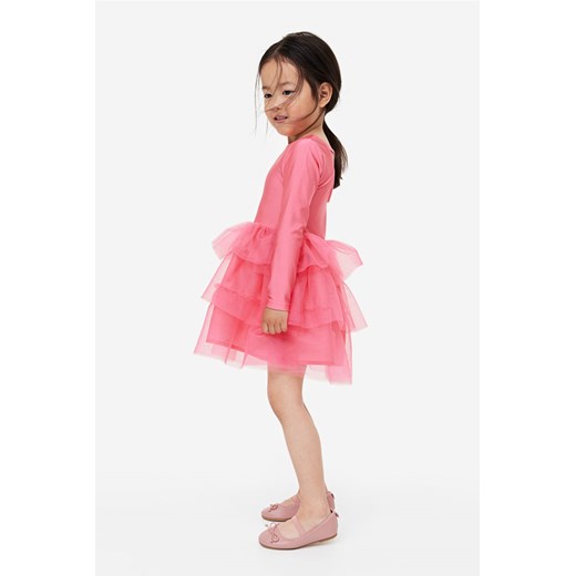 H & M - Sukienka z tiulowym dołem - Różowy H & M 134;140 (8-10Y) H&M