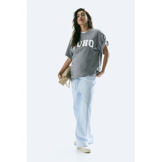 H & M - T-shirt oversize z nadrukiem - Szary ze sklepu H&M w kategorii Bluzki damskie - zdjęcie 169598759