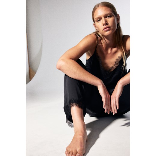 H & M - Piżama z topem na ramiączkach i szortami - Czarny ze sklepu H&M w kategorii Piżamy damskie - zdjęcie 169598768
