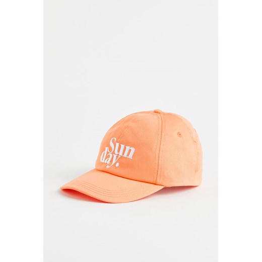 H & M - Bawełniana czapka z daszkiem - Pomarańczowy ze sklepu H&M w kategorii Czapki z daszkiem damskie - zdjęcie 169598808