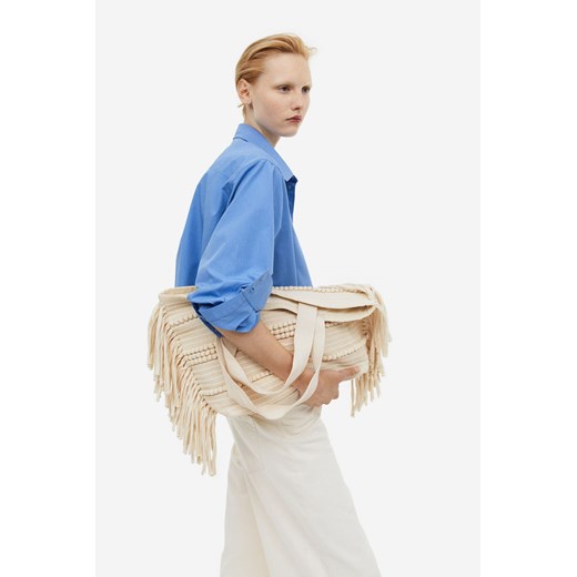 H & M - Torba shopper z żakardowej tkaniny - Biały H & M One Size H&M