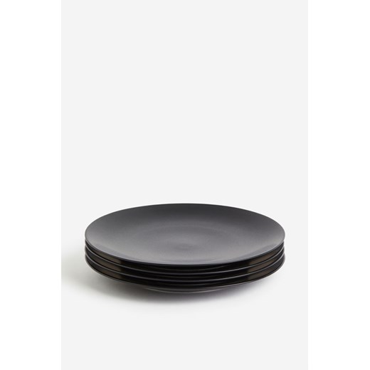 H & M - Porcelanowy talerz 4-pak - Czarny ze sklepu H&M w kategorii Talerze - zdjęcie 169599039