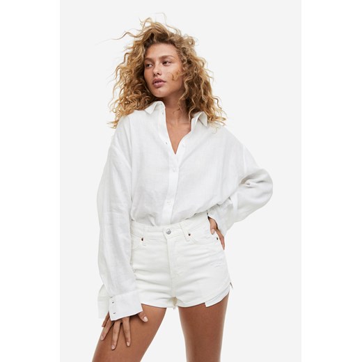 H & M - Dżinsowe szorty High - Biały ze sklepu H&M w kategorii Szorty - zdjęcie 169599137