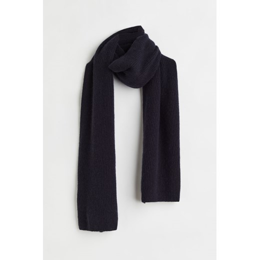 H & M - Kaszmirowy szalik w prążki - Niebieski H & M 180x30 H&M