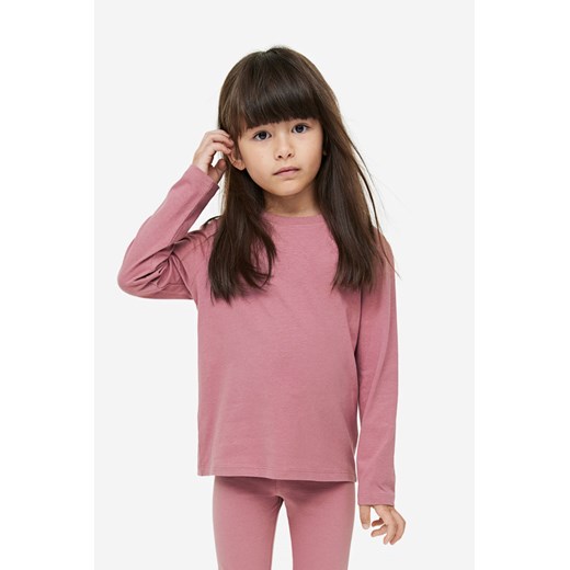 H & M - Long-sleeved jersey top - Różowy ze sklepu H&M w kategorii Bluzki dziewczęce - zdjęcie 169599247