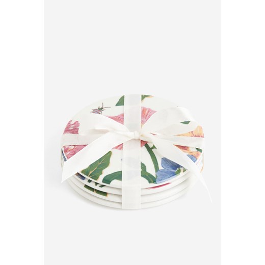 H & M - Porcelanowa podkładka pod szklanki 4-pak - Biały ze sklepu H&M w kategorii Podkładki na stół - zdjęcie 169599296