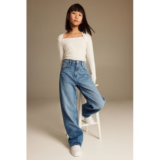 H & M - Dżinsy Wide Leg - Niebieski ze sklepu H&M w kategorii Spodnie dziewczęce - zdjęcie 169599317