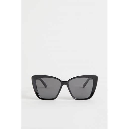 H & M - Okulary przeciwsłoneczne kocie oczy - Czarny H & M One Size H&M