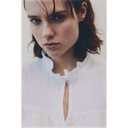 H & M - Tunikowa bluzka z kory - Biały H & M S H&M