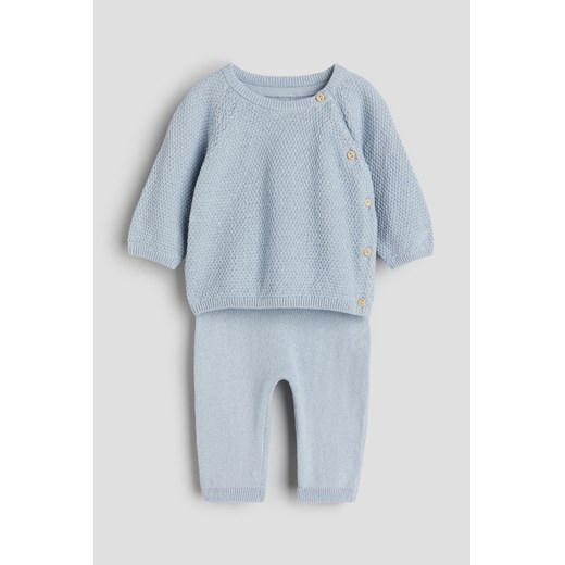 H & M - Bawełniany komplet 2-częściowy - Niebieski ze sklepu H&M w kategorii Komplety niemowlęce - zdjęcie 169599817