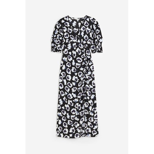 H & M - Krepowana sukienka z bufiastym rękawem - Czarny ze sklepu H&M w kategorii Sukienki - zdjęcie 169599838