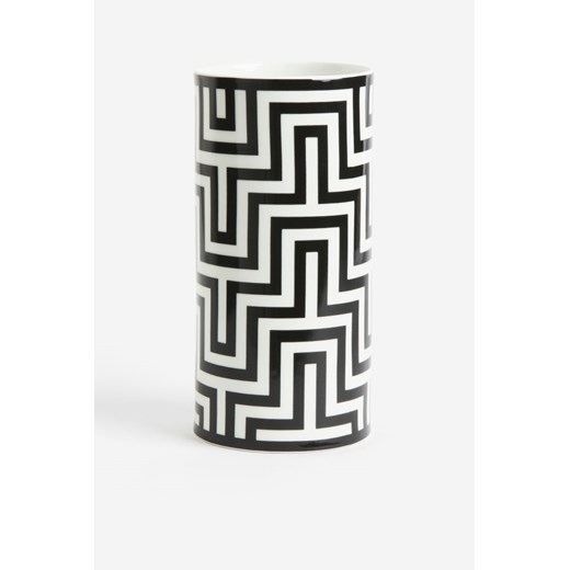 H & M - Porcelanowy wazon w graficzny wzór - Czarny ze sklepu H&M w kategorii Wazony - zdjęcie 169600007