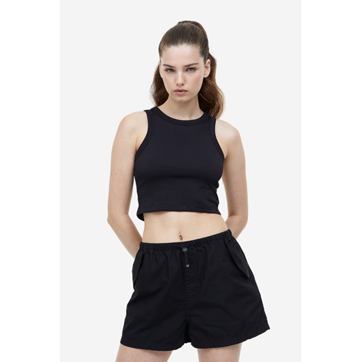 H & M - Bawełniane szorty spadochronowe - Czarny ze sklepu H&M w kategorii Szorty - zdjęcie 169600018