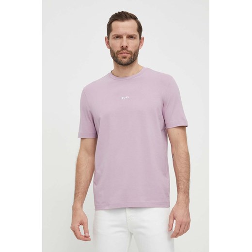 BOSS t-shirt BOSS ORANGE męski kolor fioletowy gładki 50473278 ze sklepu ANSWEAR.com w kategorii T-shirty męskie - zdjęcie 169601407