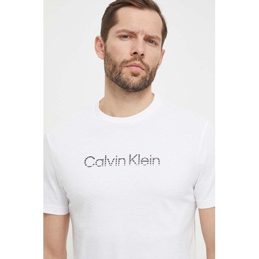 Calvin Klein t-shirt bawełniany męski kolor biały z nadrukiem ze sklepu ANSWEAR.com w kategorii T-shirty męskie - zdjęcie 169601877