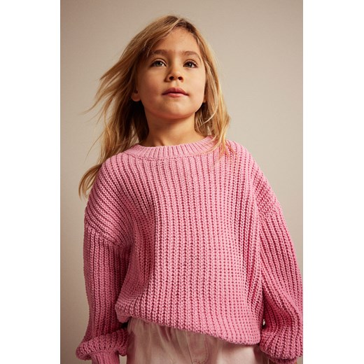 H & M - Sweter z szenili - Różowy H & M 104 (2-4Y) H&M