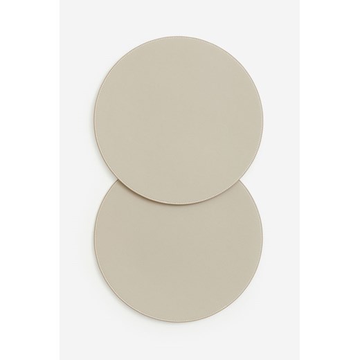 H & M - Okrągła podkładka pod talerz 2-pak - Brązowy ze sklepu H&M w kategorii Podkładki na stół - zdjęcie 169618047