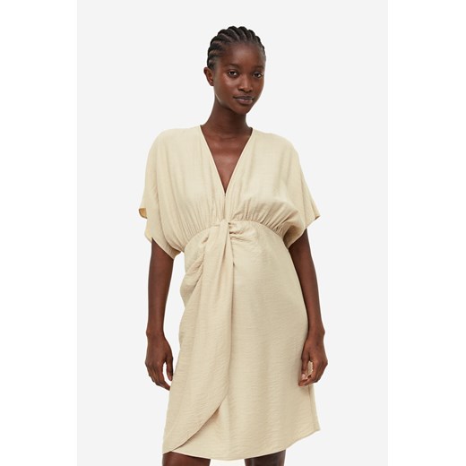 H & M - MAMA Drapowana sukienka - Beżowy ze sklepu H&M w kategorii Sukienki ciążowe - zdjęcie 169618067