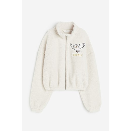 H & M - Pluszowy kardigan z suwakiem - Beżowy H & M 170 (14Y+) H&M